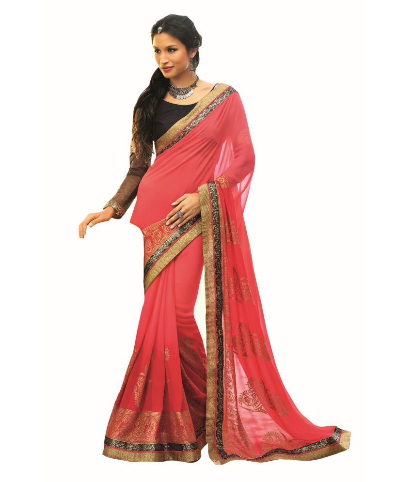 Vishal Sarees Multicoloured Georgette Saree - Buy Vishal Sarees ...