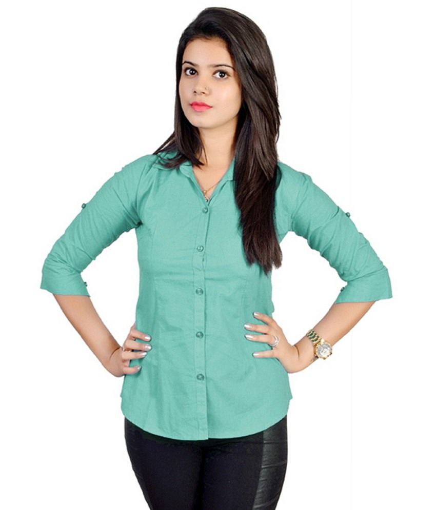 green formal shirt women