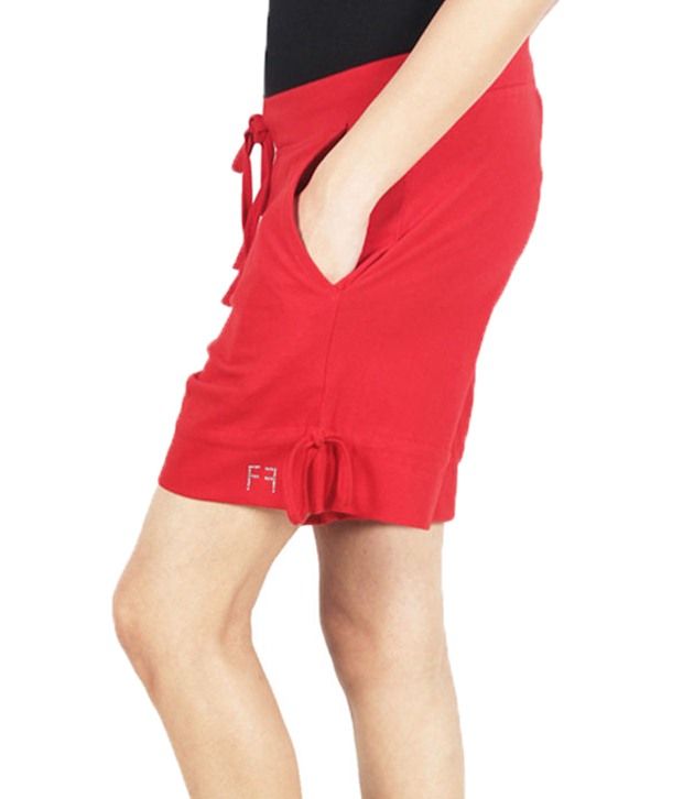 Buy Forever Fashion Red Cotton Shorts Online at Best Prices in India