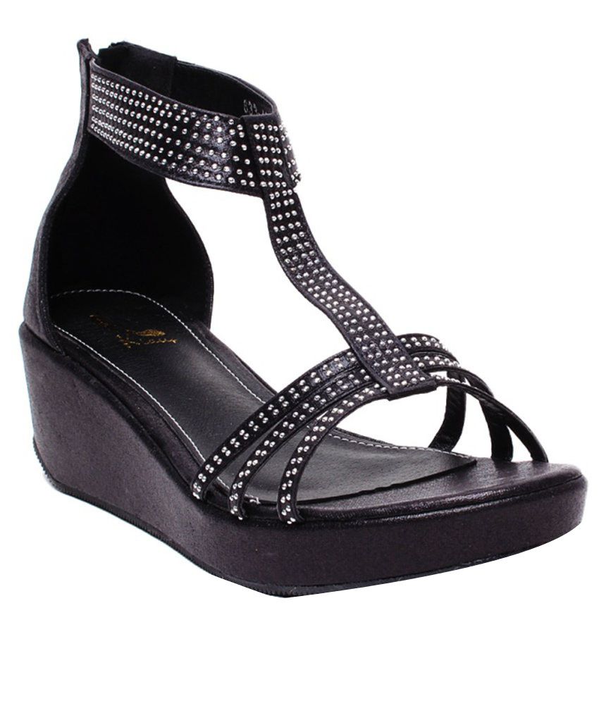 Klaur Melbourne Fancy Black Heeled Sandals Price in India- Buy Klaur ...