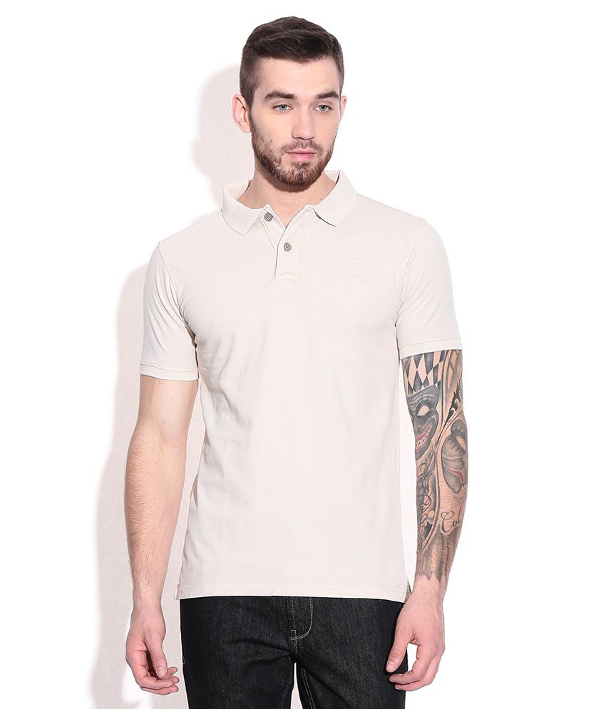 Cherokee Beige Polo T-Shirt - Buy Cherokee Beige Polo T-Shirt Online at ...
