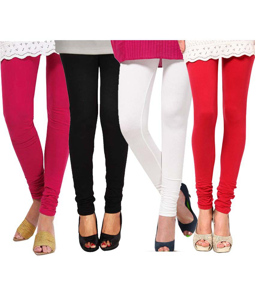 Famaya Multi Color Cotton Leggings - Pack Of 4 Price in India - Buy ...