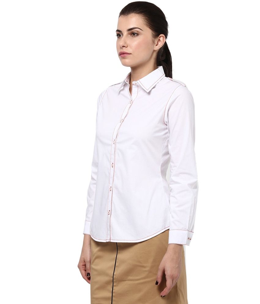 Buy Kaaryah Women's White Full Sleeve With Shoulder Tabs Diminished ...