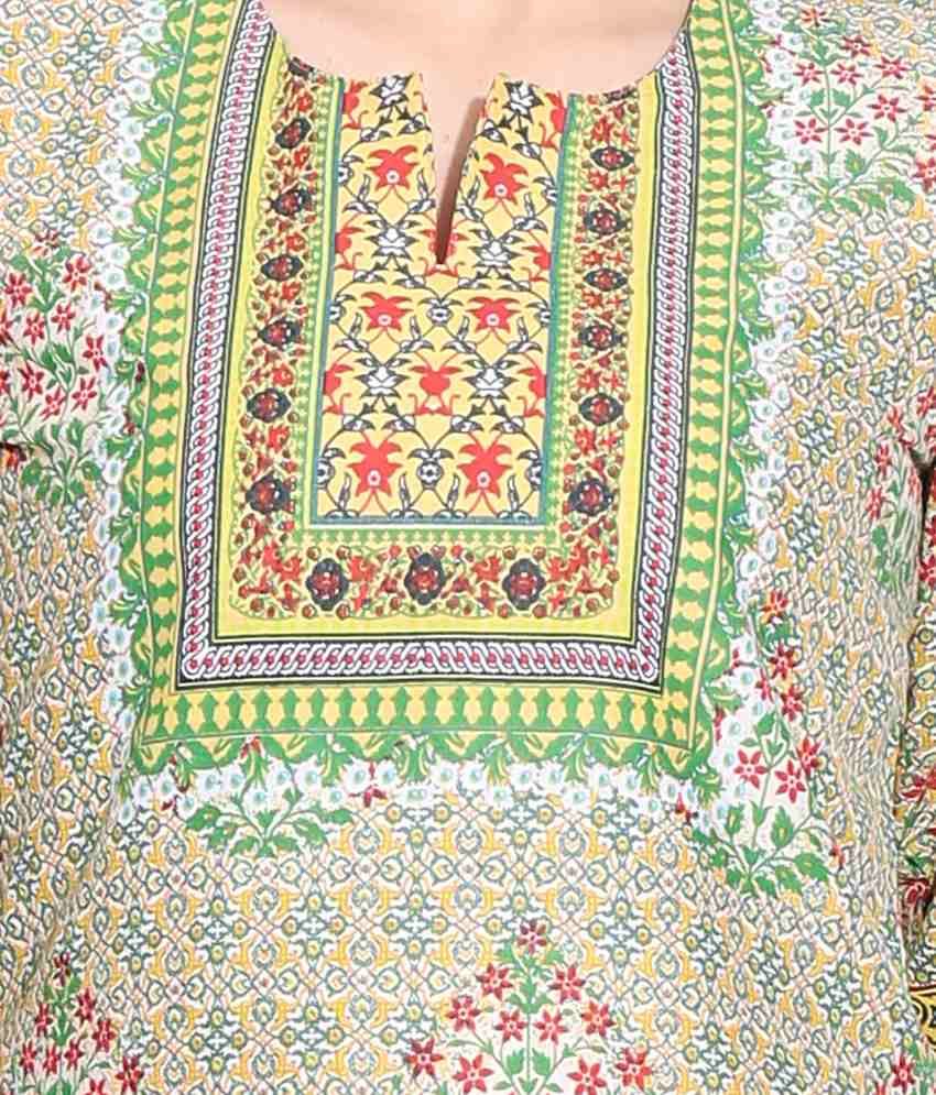 Biba Green Cotton Kurta Buy Biba Green Cotton Kurta Online at Best