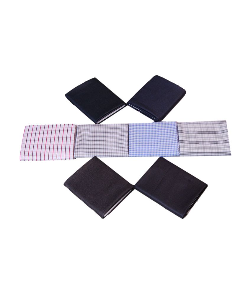     			Gwalior Premium Poly Blend Unstitched Shirts & Trousers - Set Of 8 (4 Pant And 4 Shirt)