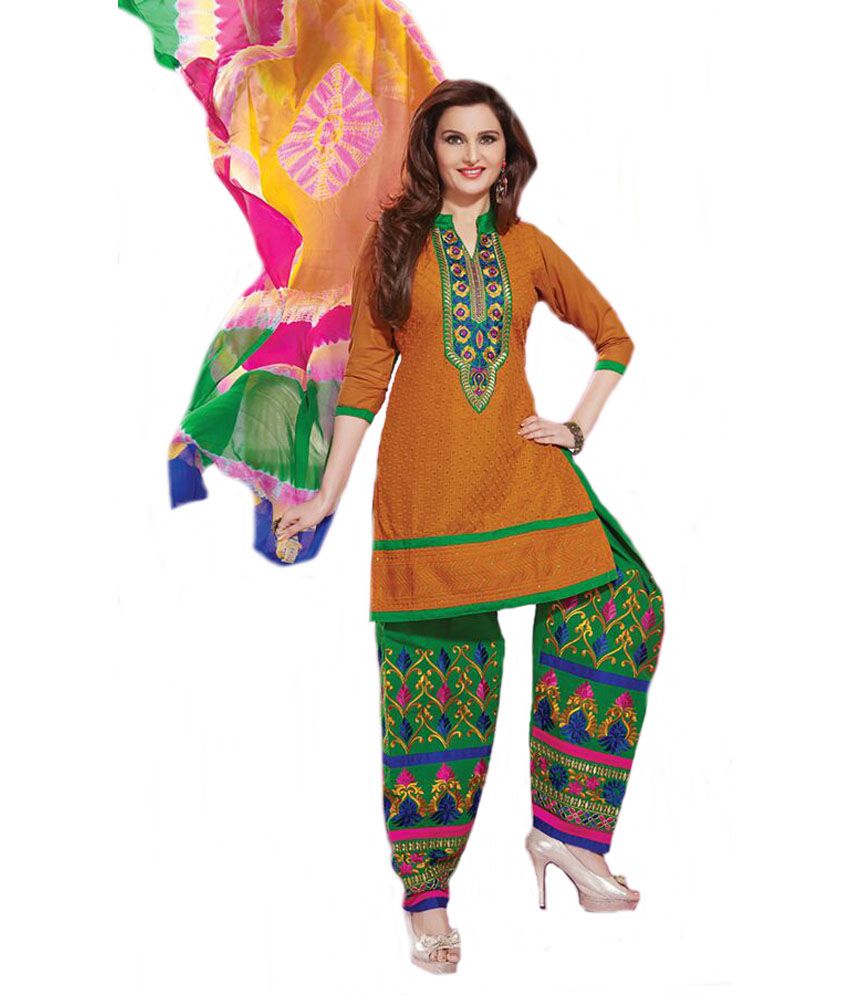 Amrozia Yellow Cotton Embroidered Dress Material Buy Amrozia Yellow