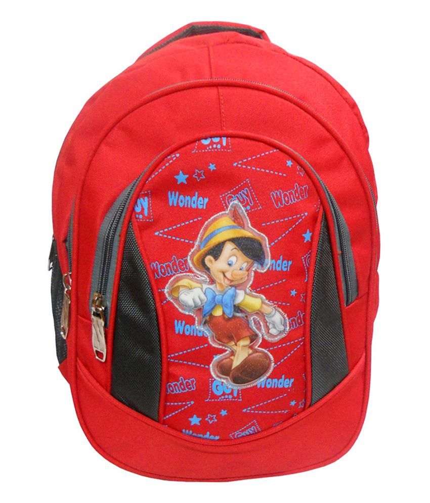 red colour school bag