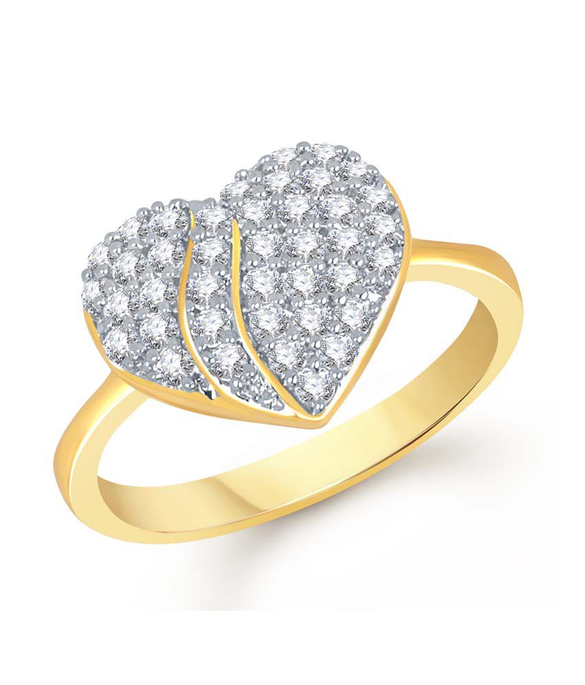 Vk Jewels Golden Delight Heart Combo Of Ring Pendant Buy Vk Jewels Golden Delight Heart Combo