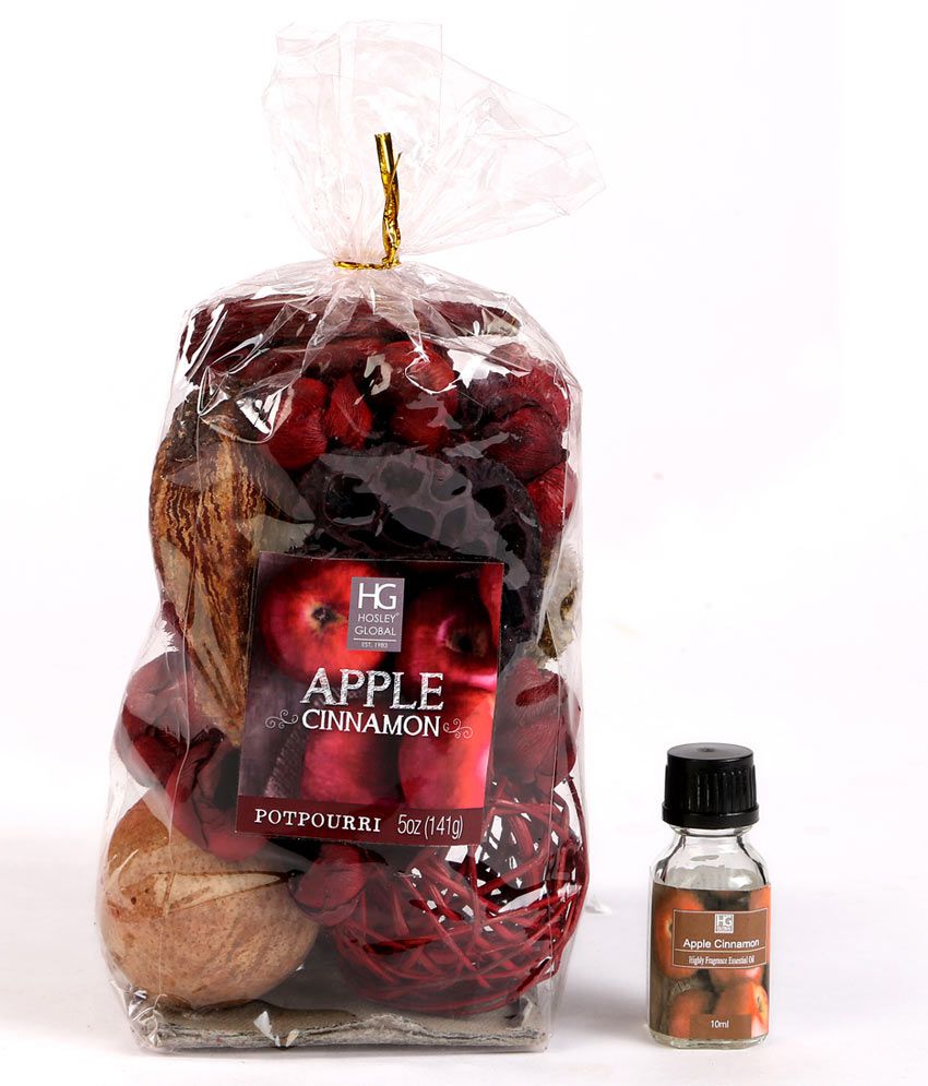     			Hosley Multi Colour 5oz Apple Cinnamon Potpourri Bag With 10ml Oil Bottle