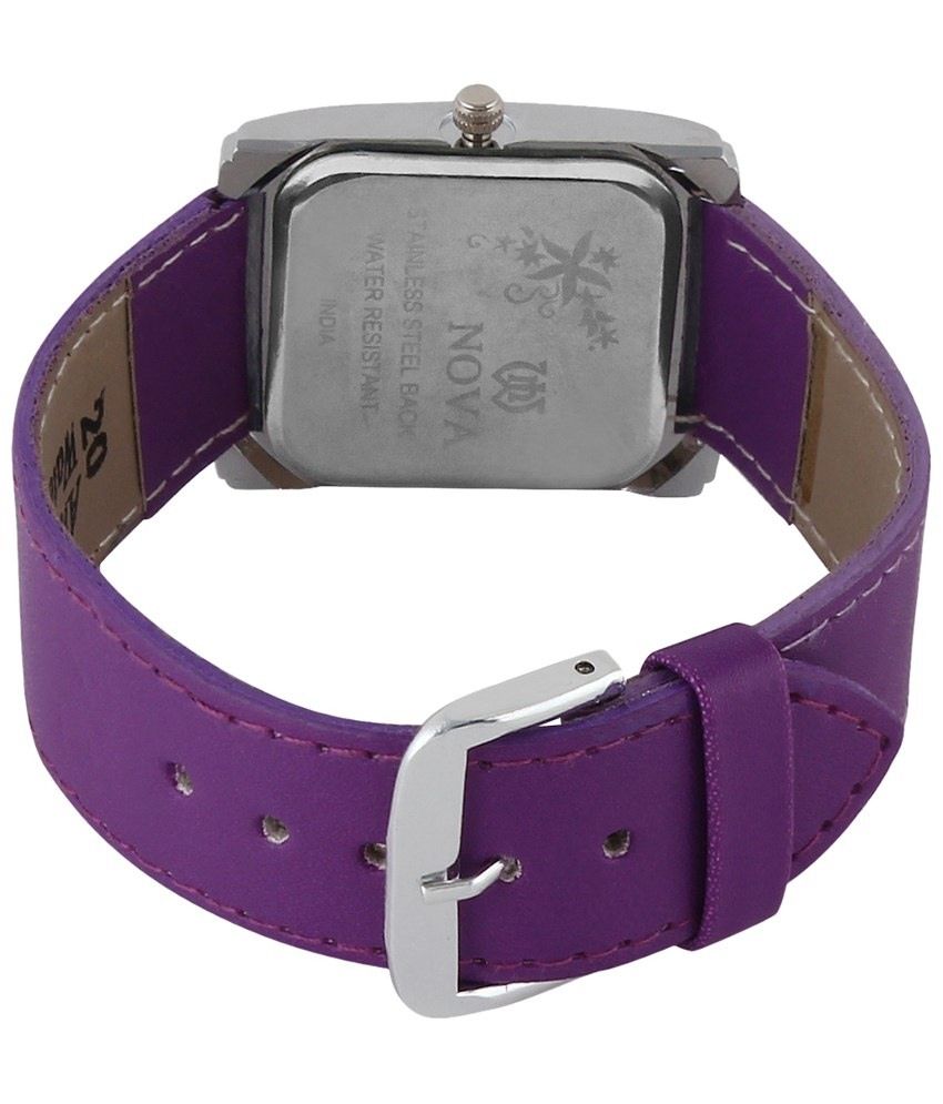 purple wrist watch