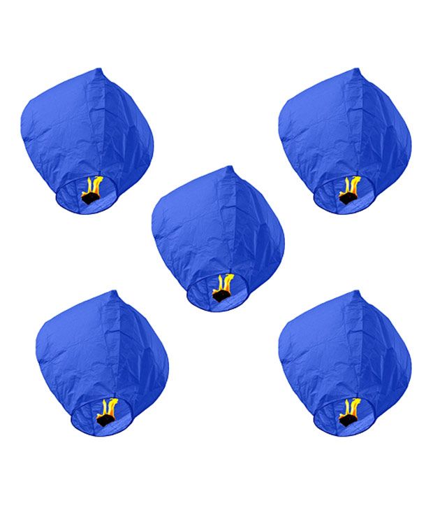 Skycandle Blue Round Sky Lantern Set Of 5 Buy Skycandle Blue Round Sky Lantern Set Of 5 at