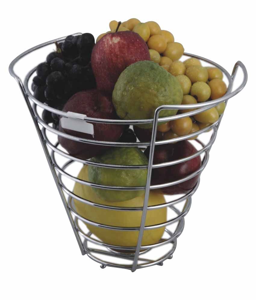 Buy Peacock Revera Round Silver Metal Fruit Basket Online at Low Price in India Snapdeal
