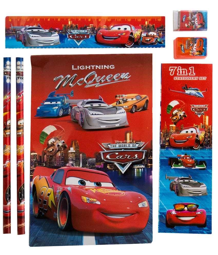The Souq Cars Stationery Set Return Gift for 6 Kids (Set of 7: Pencil ...