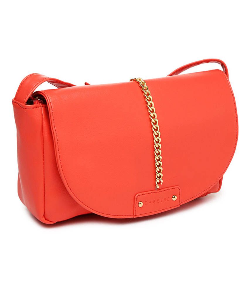 Caprese Coral Red Jewel Sling Bag - Buy Caprese Coral Red Jewel Sling ...