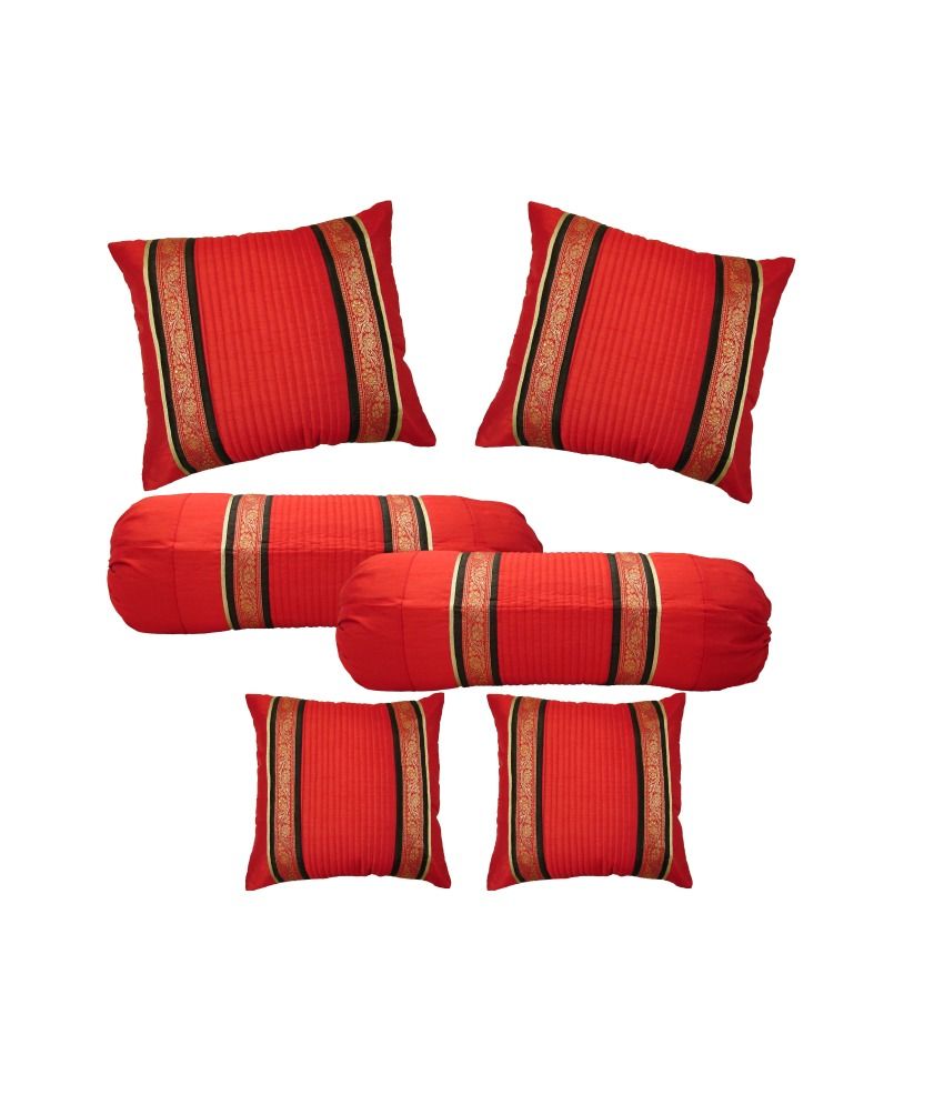 Home Shine Red Bolster Covers Buy Online at Best Price Snapdeal