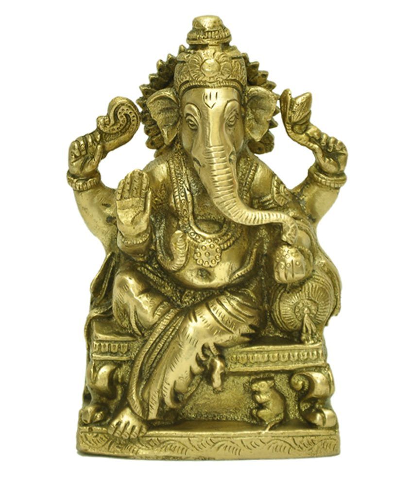 MohanJodero Lord Ganesha Brass Idol: Buy MohanJodero Lord Ganesha Brass ...