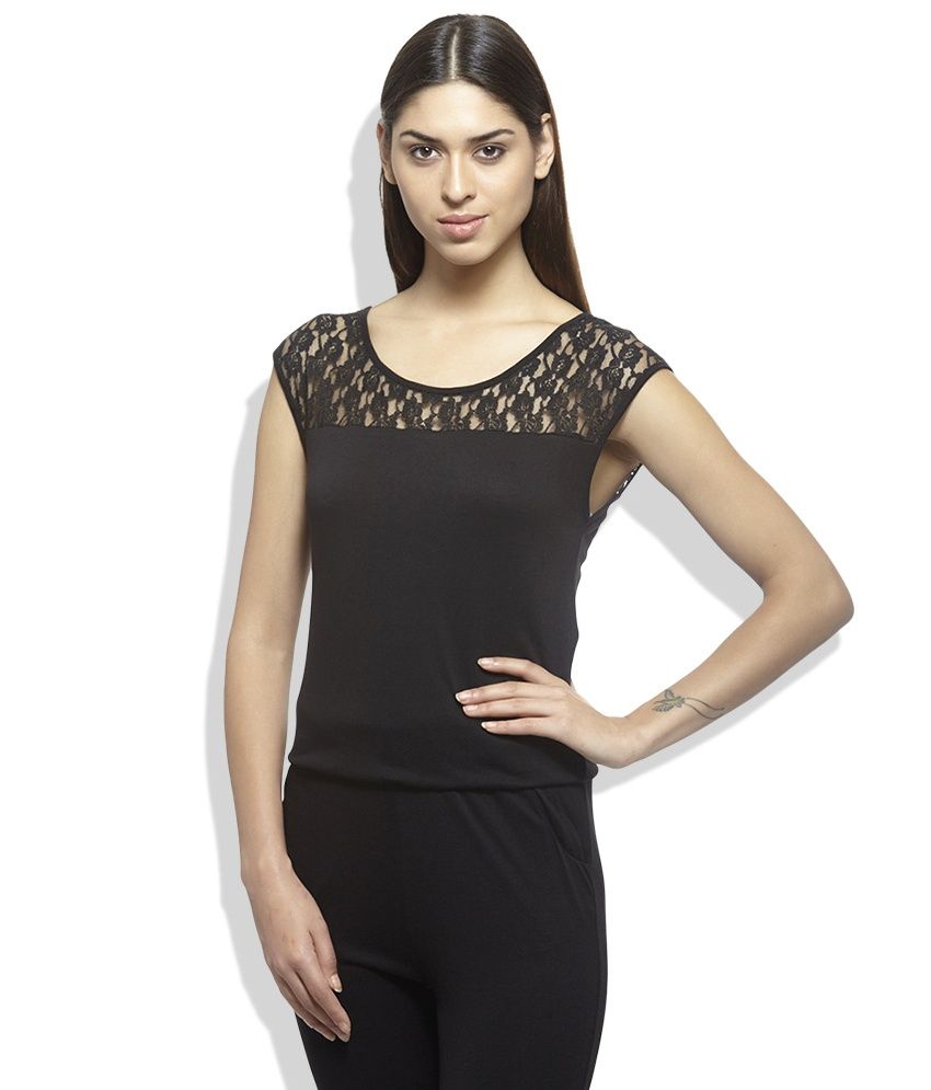 benetton jumpsuit black