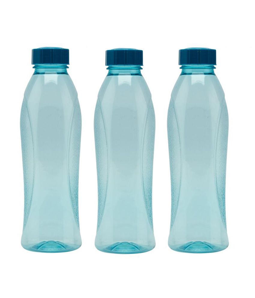 Deluxe Fabrics Blue Virgin Plastic Water Bottle - Set Of 3: Buy Online ...