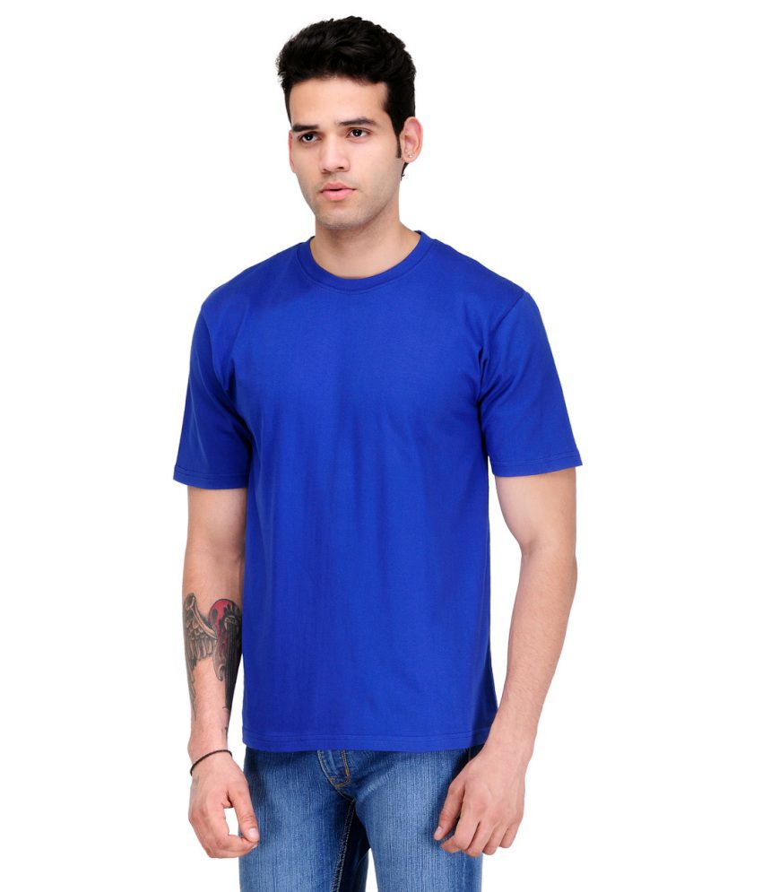 Bio Wash Blue Cotton T Shirt - Buy Bio Wash Blue Cotton T Shirt Online ...