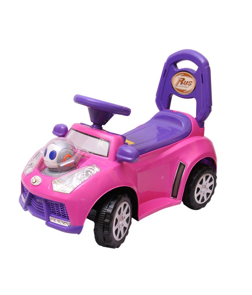 Happy Kids Pink RideOn Car with Lights, Music and Storage Compartment