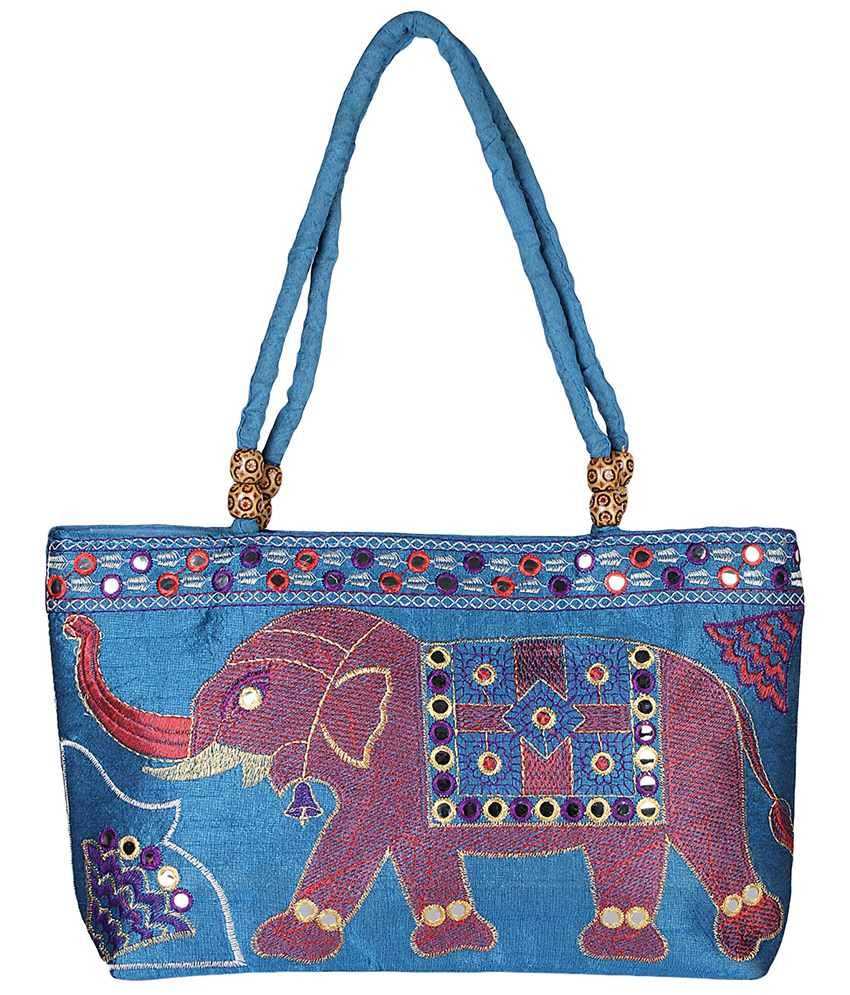 bright blue shoulder bag