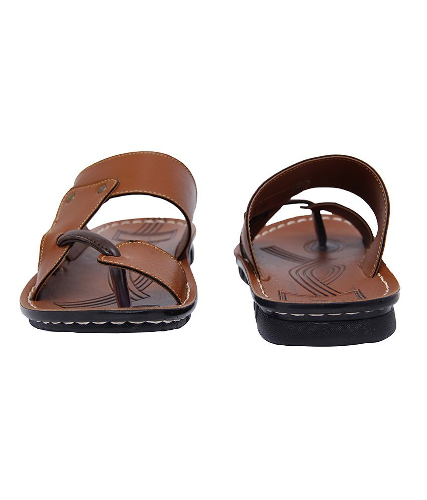 Rupani Tan Synthetic Leather Sandals 