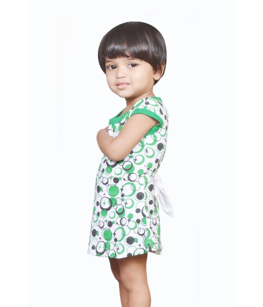 Gee & Bee Green Long Cotton Frock - Buy Gee & Bee Green Long Cotton Frock Online at Low Price 
