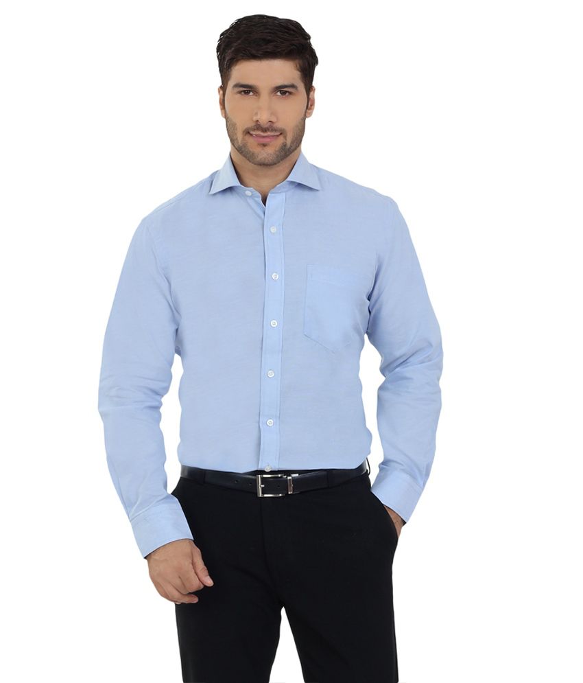 The Stiff Collar Blue Cotton Formal Shirt - Buy The Stiff Collar Blue ...