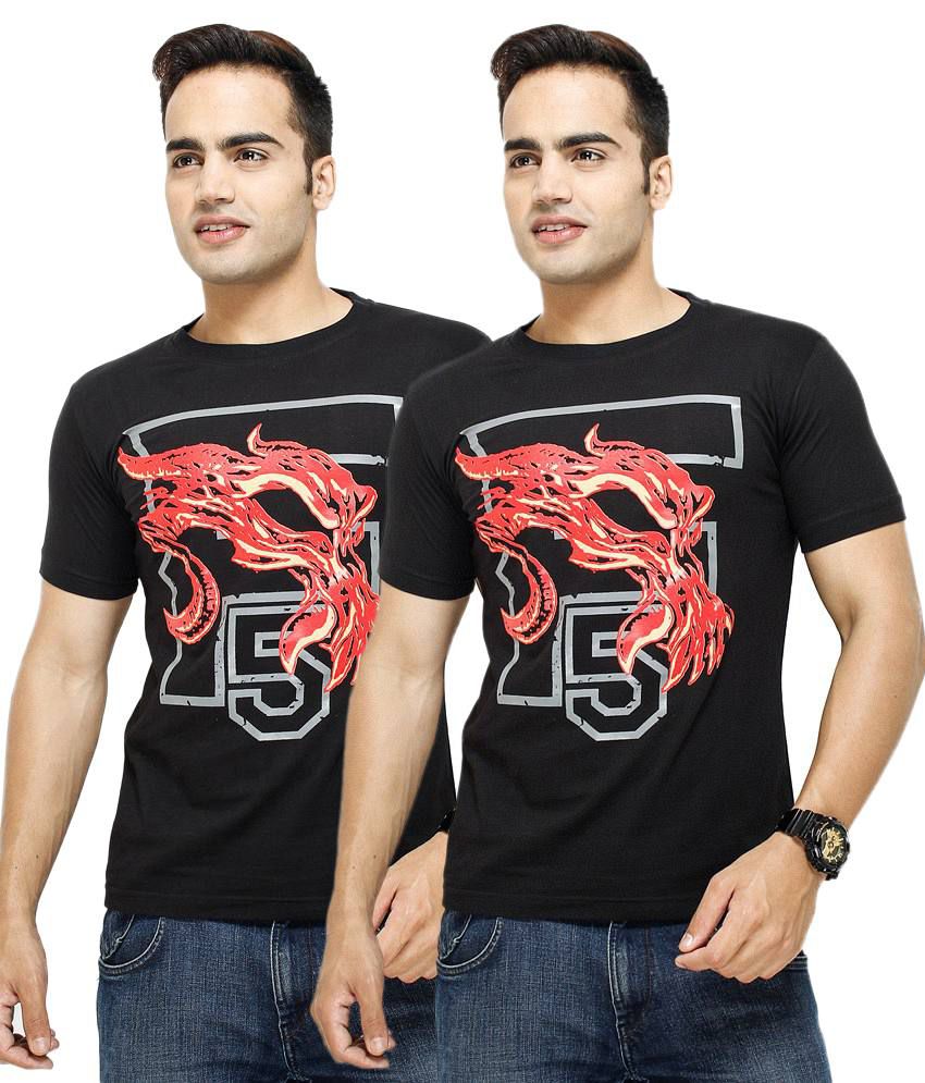 50% OFF on Mall4all Wwe Black Brock Lesnar F5 Beast T-shirt (pack Of 2 ...