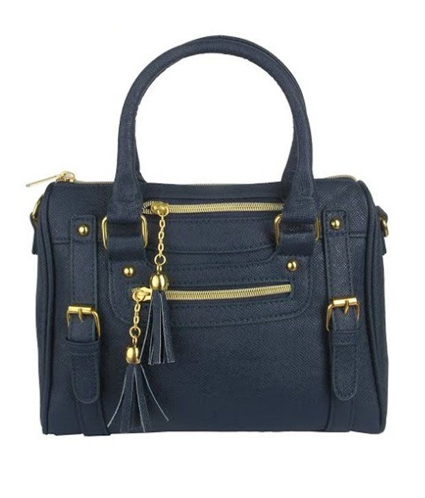 OneLook Navy Women’s Handbag Faux Leather Ladies Shoulder Tote Sling ...