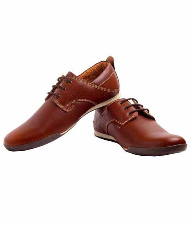 Dlords Holyfield Tan Leather Casual Shoes For Men Buy Dlords