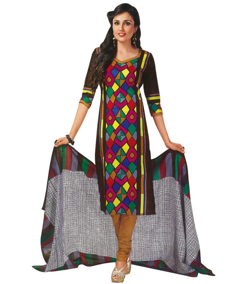 Rameshbhai Dilipbhai Gajera Multi Color Cotton Unstitched Dress ...