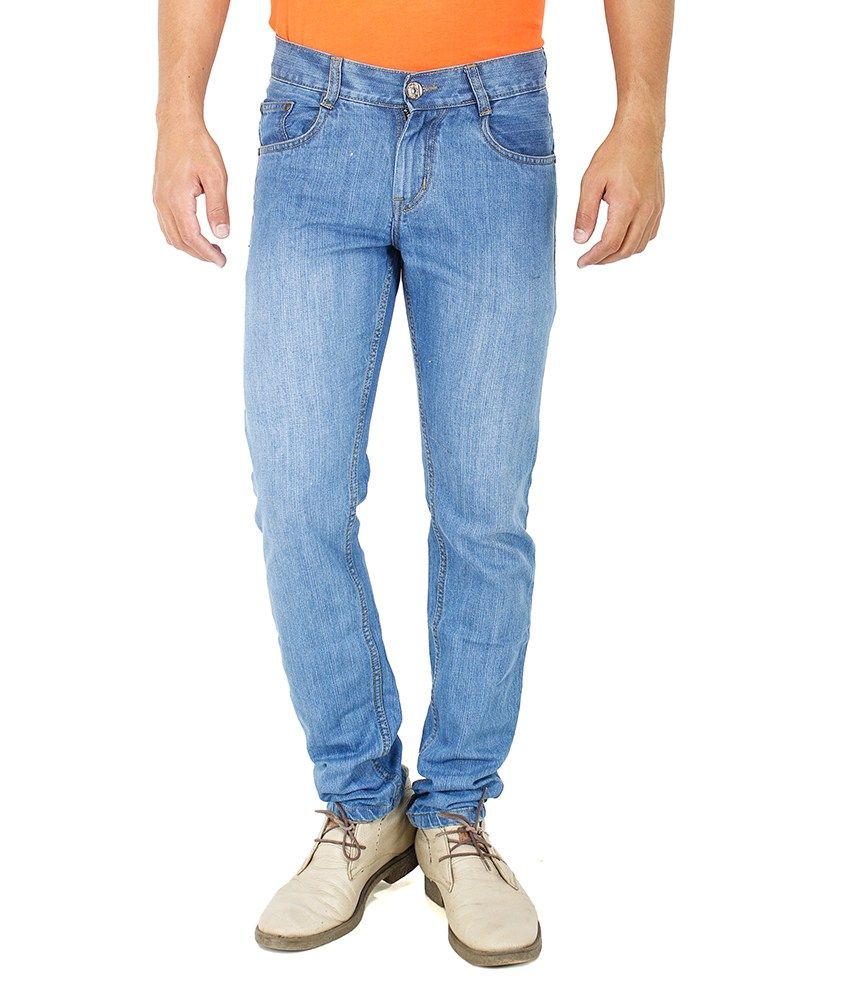 Stylox Blue Cotton Jeans Buy Stylox Blue Cotton Jeans Online at Best