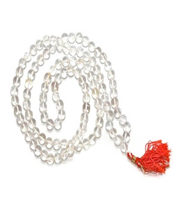     			Astroyogi White Crystal Mala Diamond Cut