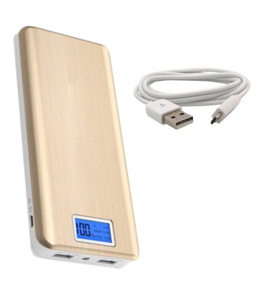     			VOX 24000mAh Dual USB with Display Power Bank Portable Charger for Mobile Tablet PK - 82 - Golden