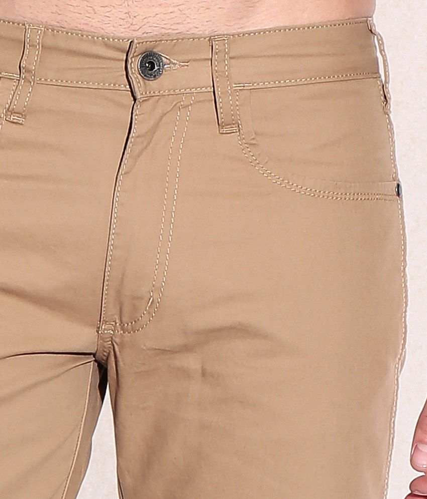 beige slim fit trousers