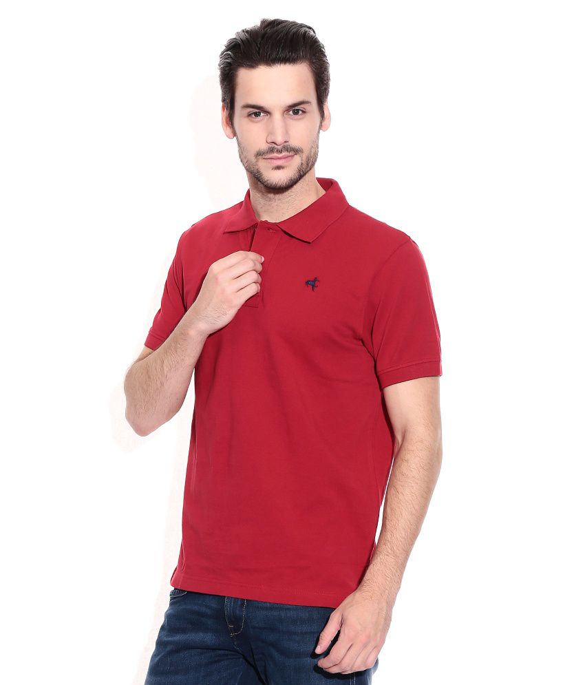 Wrangler Red Polo Neck T-Shirt - Buy Wrangler Red Polo Neck T-Shirt ...