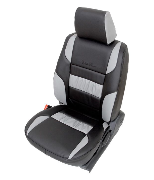 Club Class Car Seat Cover For Wagon R Design Viva Black Light Grey - Light Grey Car Seat Covers