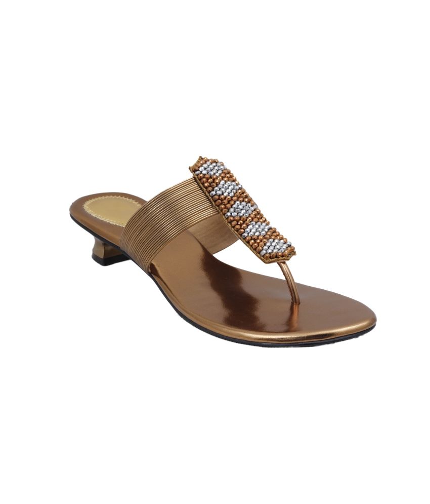 golden party wear sandals