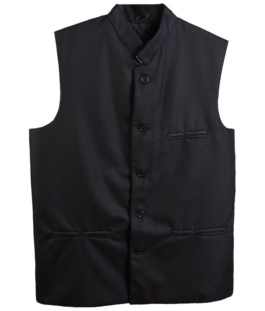 Selfieseven Black Semi Formal Waistcoat - Buy Selfieseven Black Semi ...