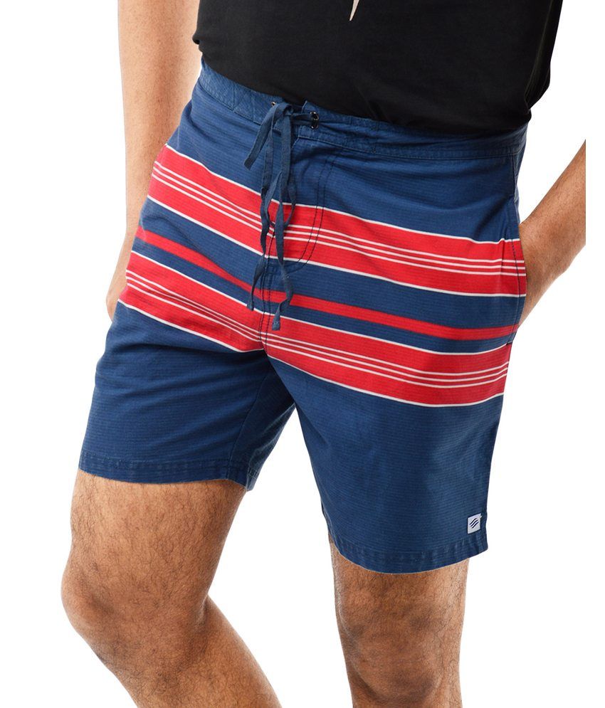 navy blue striped shorts