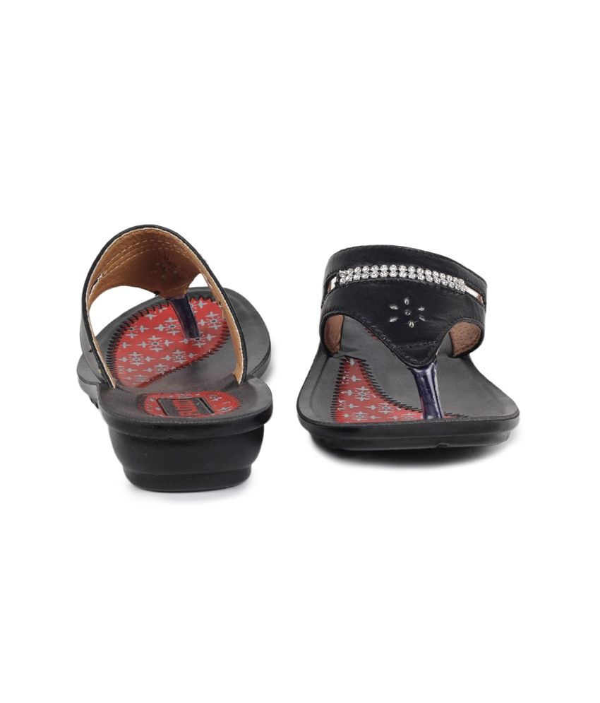 black heels slippers