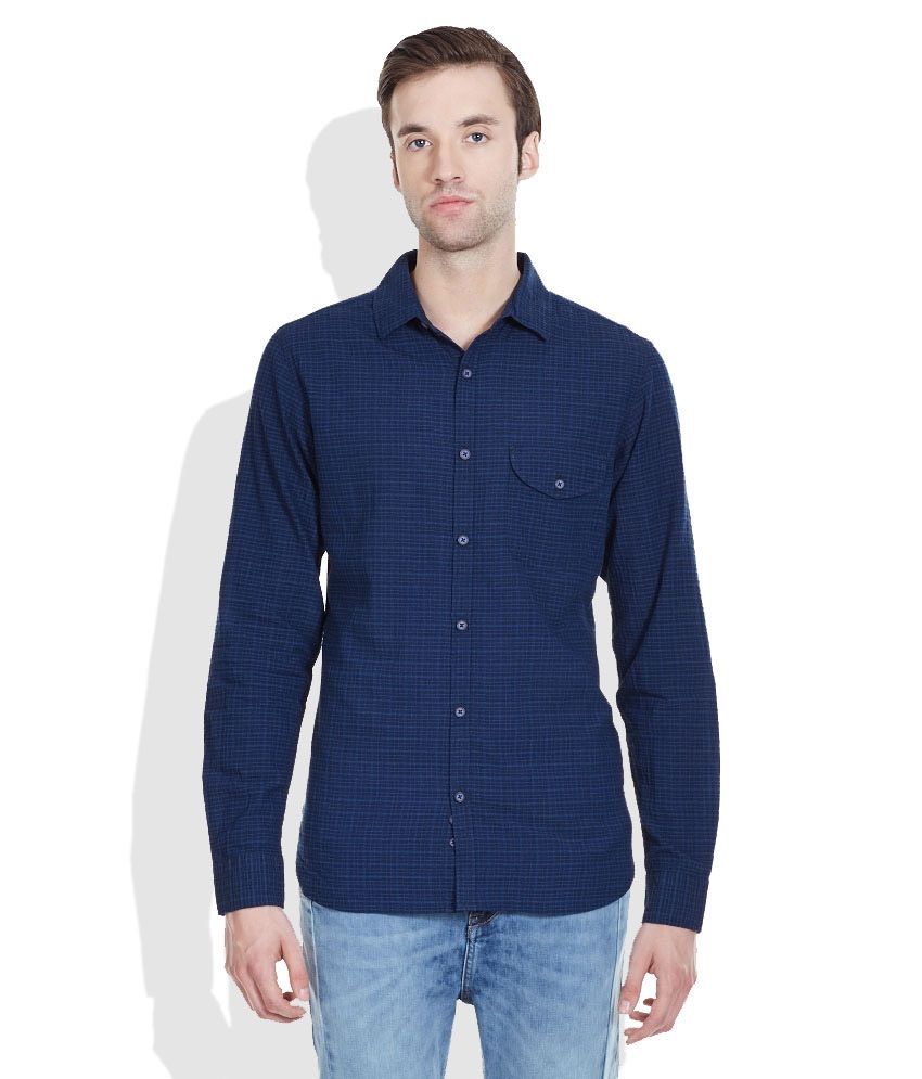 United Colors of Benetton Blue Regular Fit Casual Shirt - Buy United ...