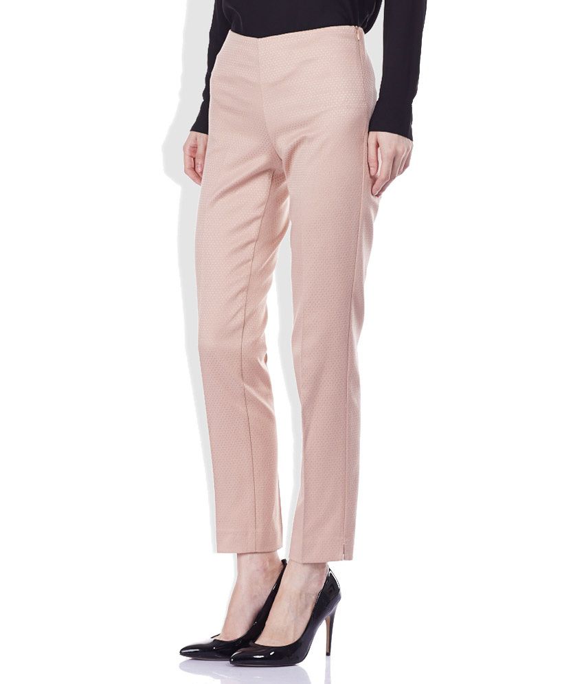 Buy United Colors Of Benetton Pink Poly Cotton Trousers Online at Best ...