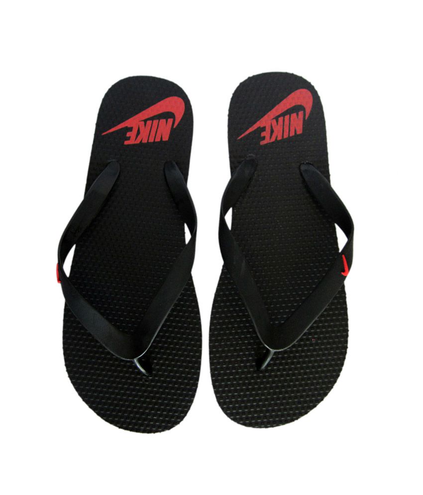 Nike Black Flat Rubber Slipper For Women Price in India- Buy Nike Black ...