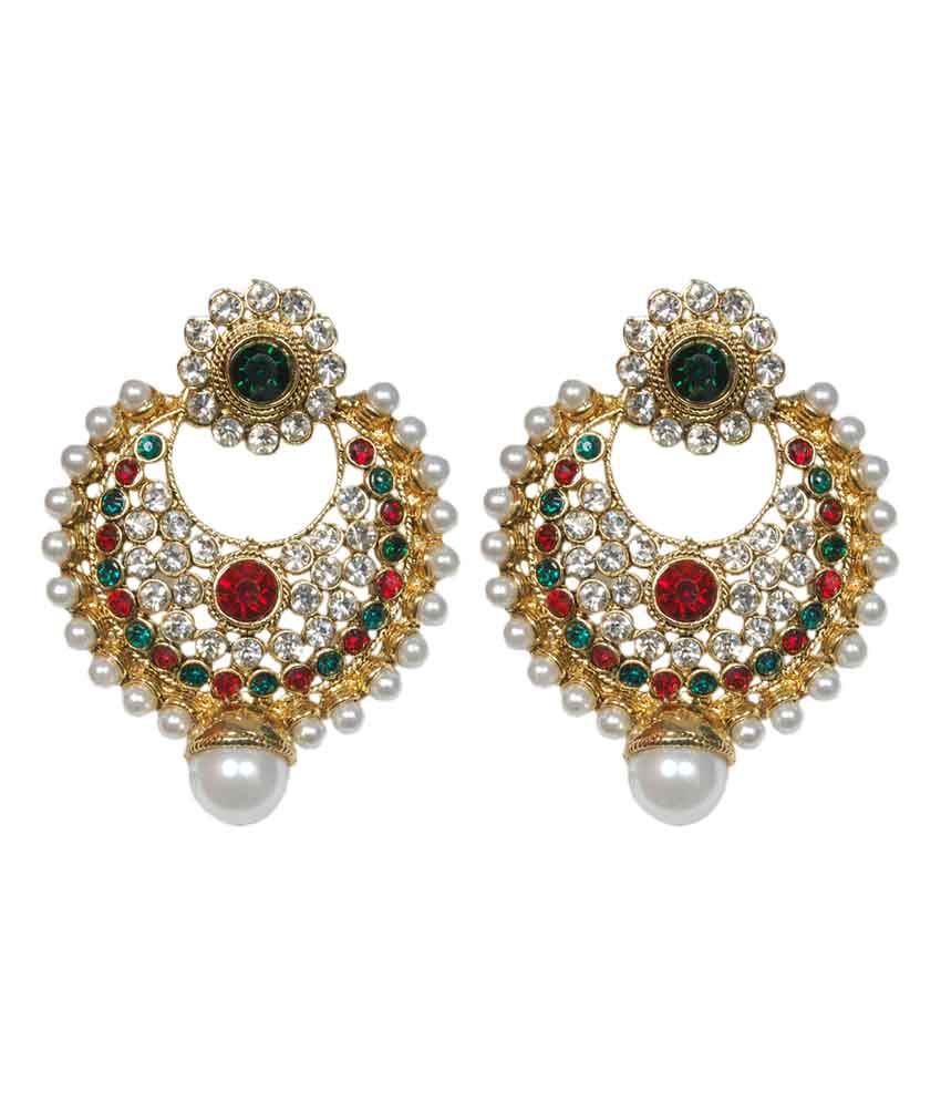 Gandhi Jewellers Multicolor Bridal Push Back Alloy Earrings - Buy ...