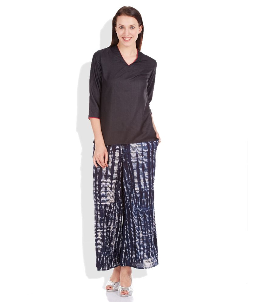 melange palazzo pants