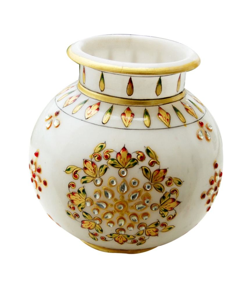 Rajlaxmi Embossed Gold Work Vase Marble Flower Vases Buy Rajlaxmi