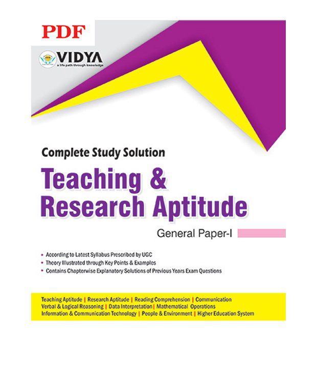Teaching And Research Aptitude General Paper I English Downloadable PDF By Vidya Prakashan PDF