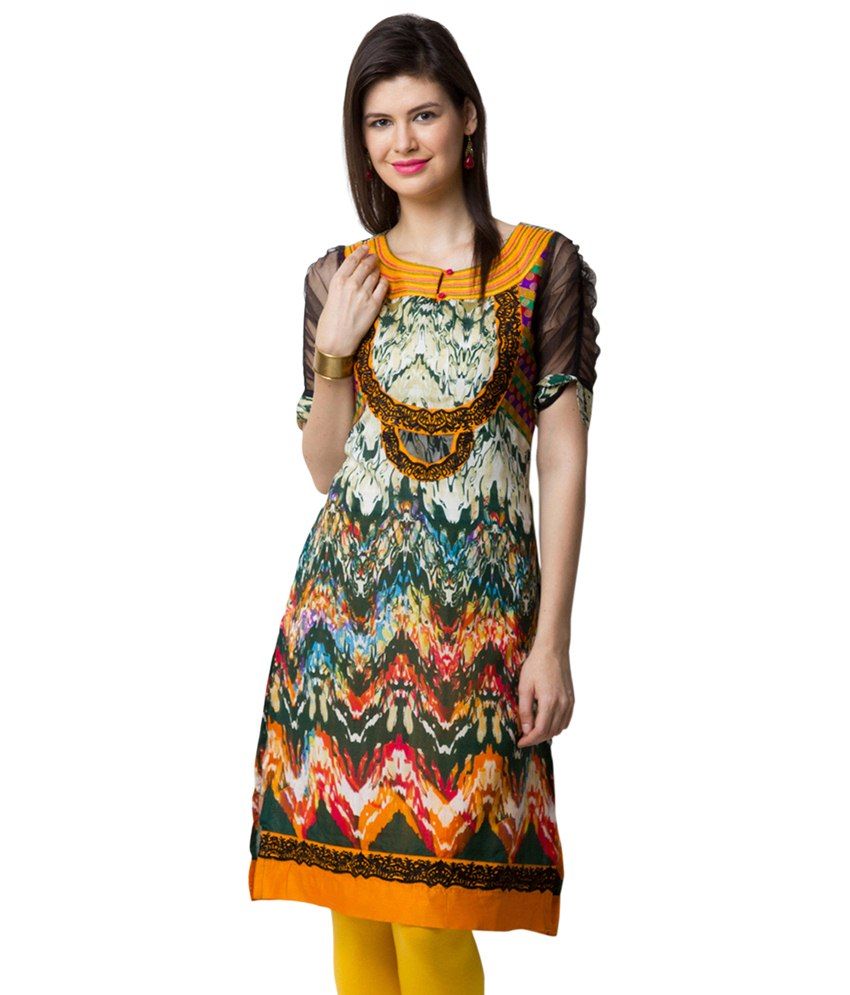 sleeveless yellow kurti